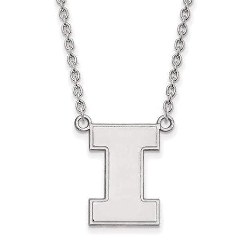 SS University of Illinois Large I Pendant w/Necklace