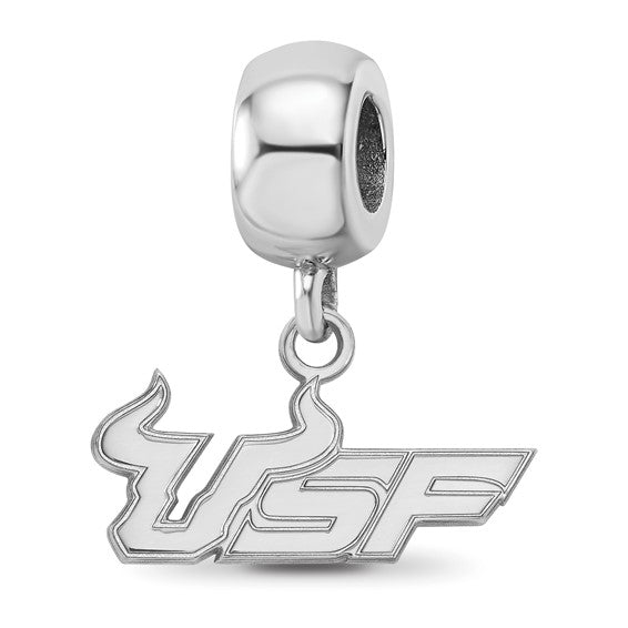 Sterling Silver University of South Florida U-S-F Small Dangle Bead Charm