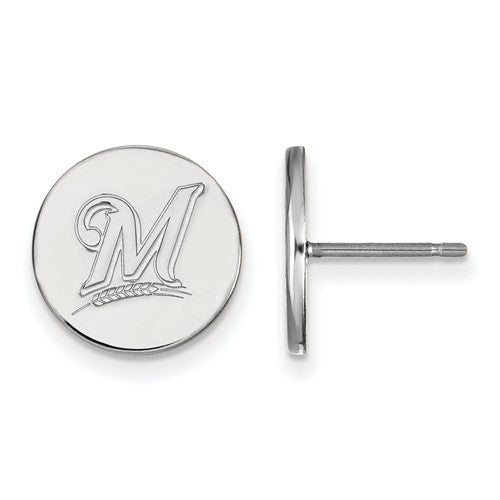 SS MLB  Milwaukee Brewers Small Disc Earrings
