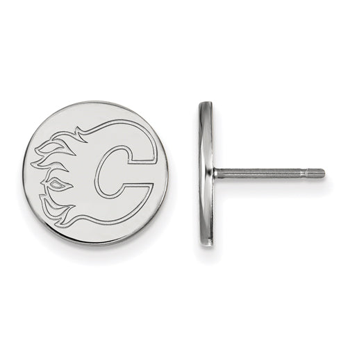 SS NHL Calgary Flames Small Disc Earrings