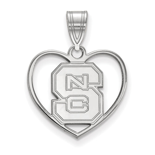 SS North Carolina State University Pendant in Heart