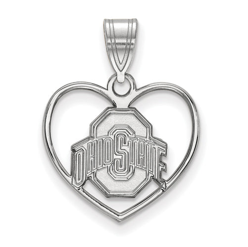 SS Ohio State U Buckeyes Logo Pendant in Heart