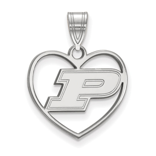 SS Purdue Letter P Pendant in Heart