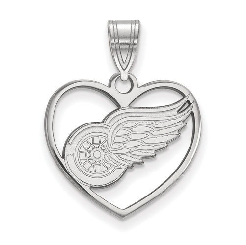 SS NHL Detroit Red Wings Pendant in Heart