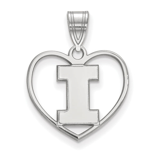SS University of Illinois Pendant in Heart