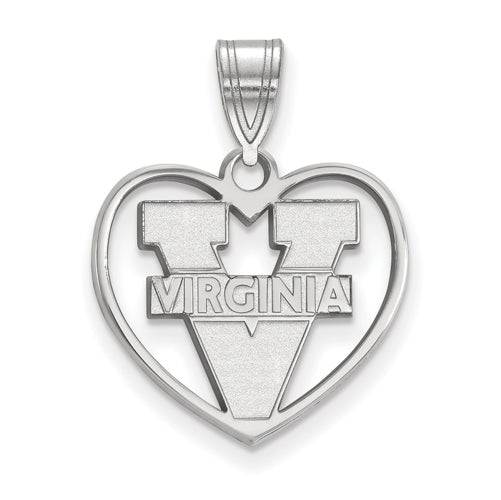 SS University of Virginia Text Logo Pendant in Heart