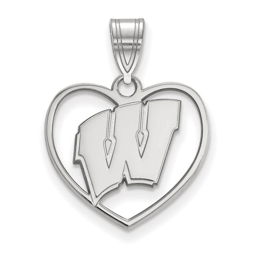 SS University of Wisconsin Pendant in Heart