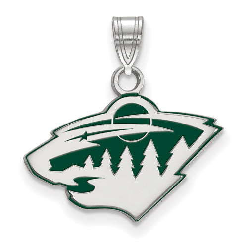 SS NHL Minnesota Wild Small Enamel Pendant