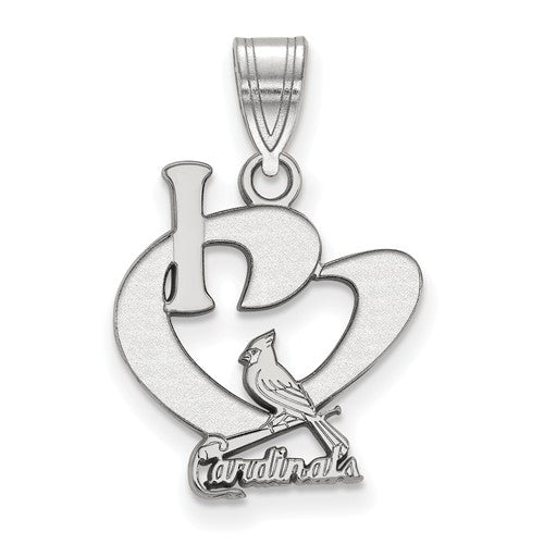 SS MLB  St. Louis Cardinals Large I Love Logo Pendant