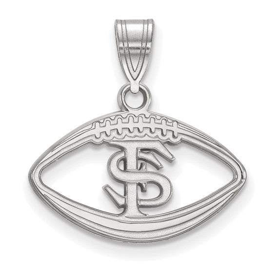 Sterling Silver Florida State University Pendant in Football