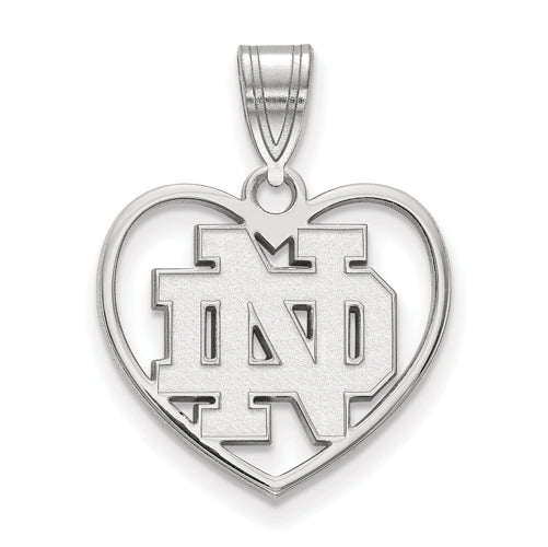 SS University of Notre Dame inside Heart Pendant