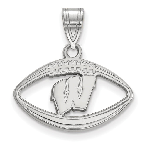 SS University of Wisconsin Letter W Pendant in Football