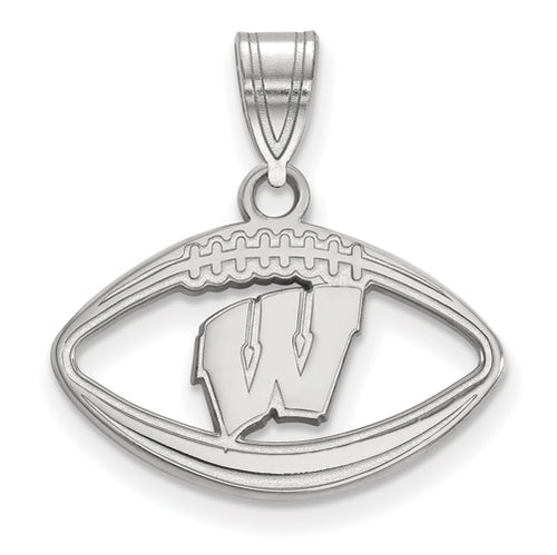 SS University of Wisconsin Letter W Pendant in Football