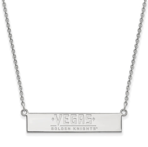 Sterling Silver Vegas Golden Knights Small Bar Necklace