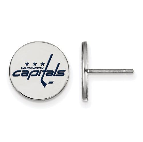 SS NHL Washington Capitals Small Enamel Disc Earrings