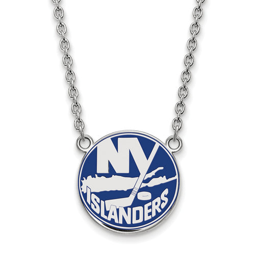 SS NHL New York Islanders Lg Enl Pendant w/Necklace