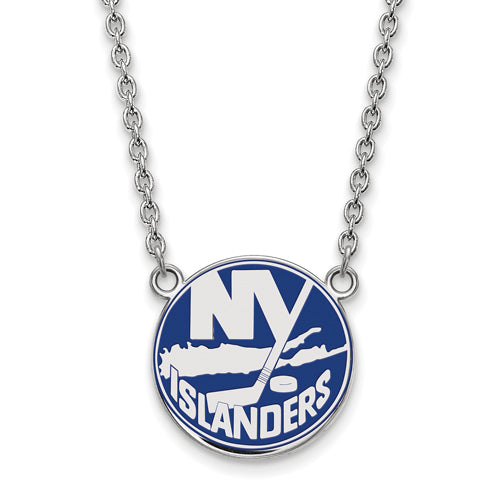 SS NHL New York Islanders Lg Enl Pendant w/Necklace