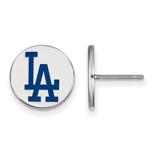 SS MLB  Los Angeles Dodgers Small Enamel Disc Earrings