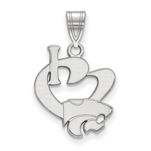 SS Kansas State University Large I Love Logo Pendant