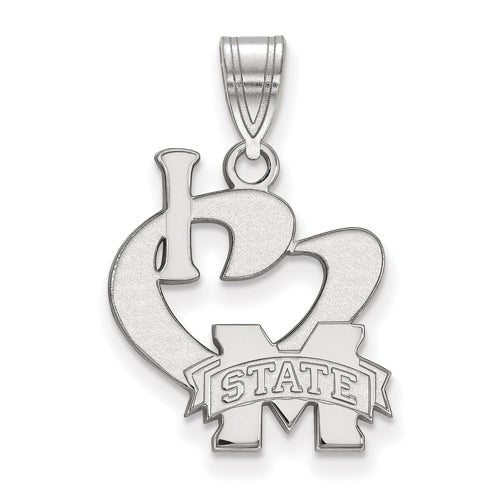 SS Mississippi State University Large I Love Logo Pendant