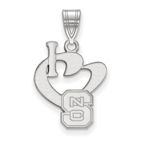 SS North Carolina State U Large I Love Logo Pendant