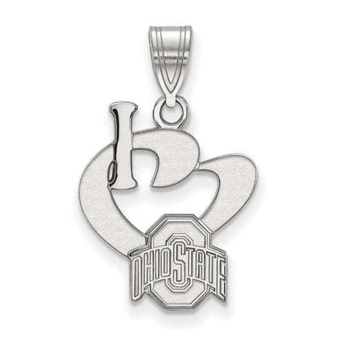 SS Ohio State U Large I Love Logo Pendant