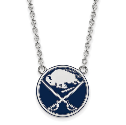 SS NHL Buffalo Sabres Large Enamel Pendant w/Necklace