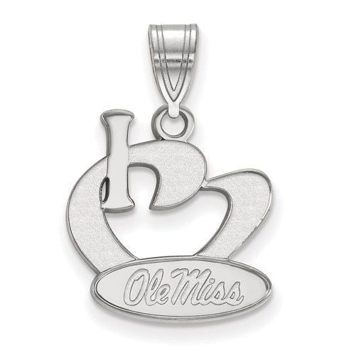 SS University  of Mississippi Large I Heart Ole Miss Pendant