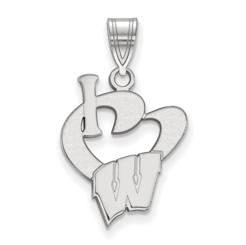 SS University of Wisconsin Large I Love Logo Pendant
