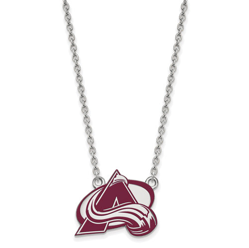 SS NHL Colorado Avalanche Lg Enl Pendant w/Necklace