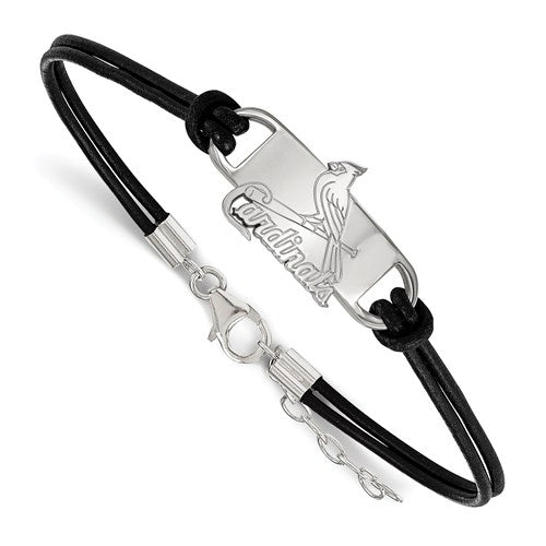 SS MLB  St. Louis Cardinals Small Center Leather Bracelet
