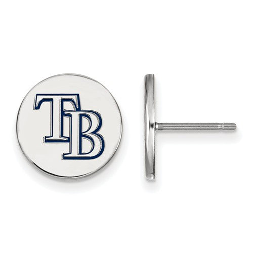 SS MLB  Tampa Bay Rays Small Enamel "TB" Disc Earrings