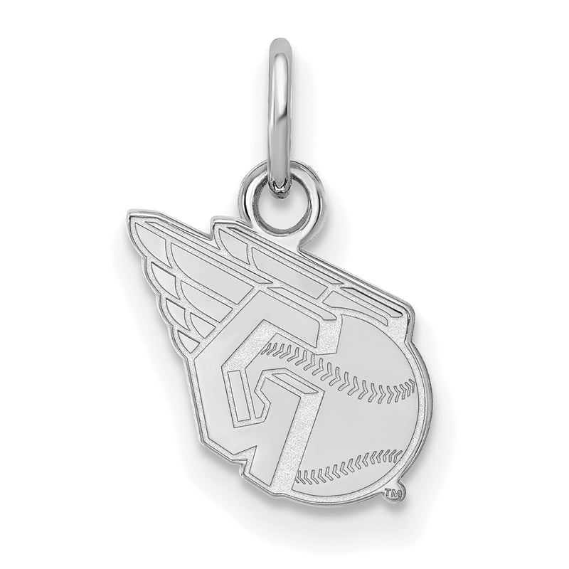 10k White Gold MLB LogoArt Cleveland Guardians Logo Extra Small Pendant