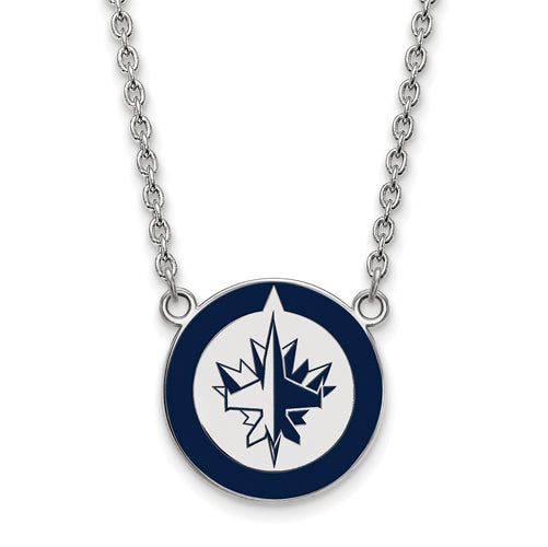 SS NHL Winnipeg Jets Lg Enl Pendant w/Necklace