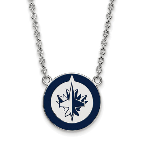 SS NHL Winnipeg Jets Lg Enl Pendant w/Necklace