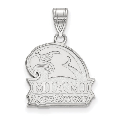 14kw Miami University Medium Red Hawk Logo Pendant