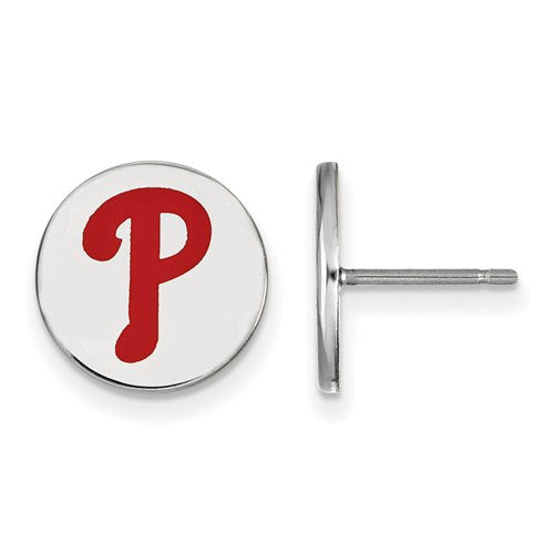 SS MLB  Philadelphia Phillies Small Enamel Disc Earrings