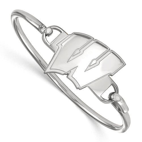 SS University of Wisconsin Letter W Bangle-7