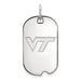 14k White Gold LogoArt Virginia Tech V-T Small Dog Tag Pendant