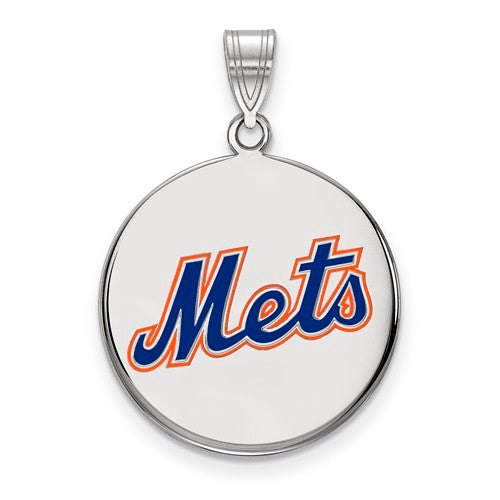 SS MLB  New York Mets Large Enamel "Mets" Disc Pendant