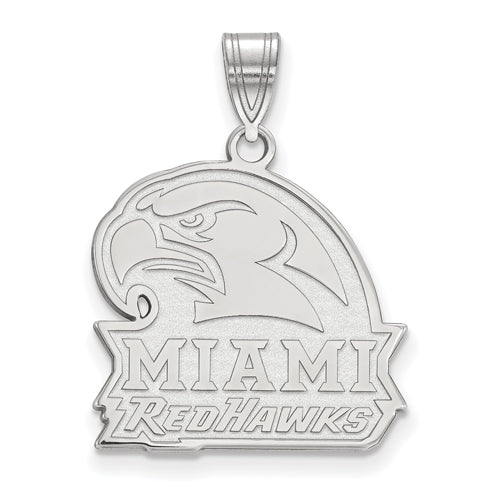 SS Miami University Large Red Hawk Logo Pendant