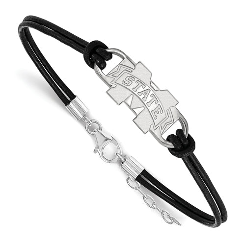 SS Mississippi State University Medium Center Leather Bracelet