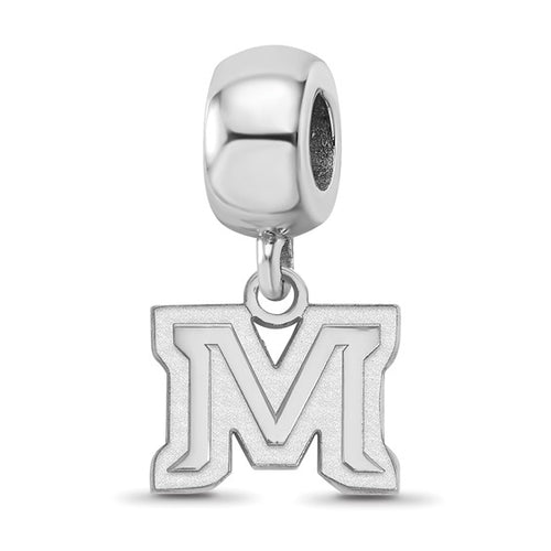 SS Montana State University Letter M XS Dangle Bead Charm