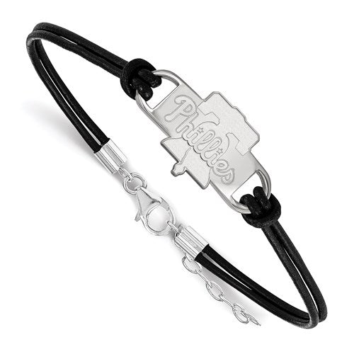 SS  Philadelphia Phillies Small Ctr Leather Bracelet