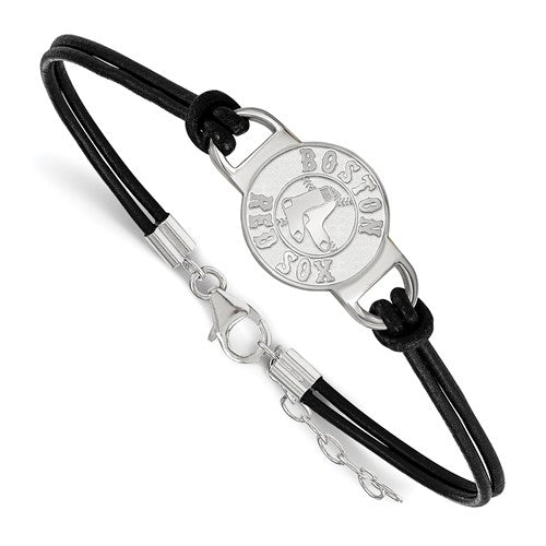 SS MLB  Boston Red Sox Small Center Leather Bracelet