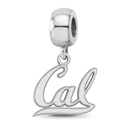 Sterling Silver Rhodium-plated LogoArt University of California Berkeley Small Dangle Bead Charm