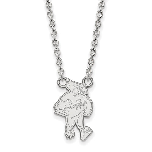 14kw Iowa State University Large Cardinal Pendant w/Necklace