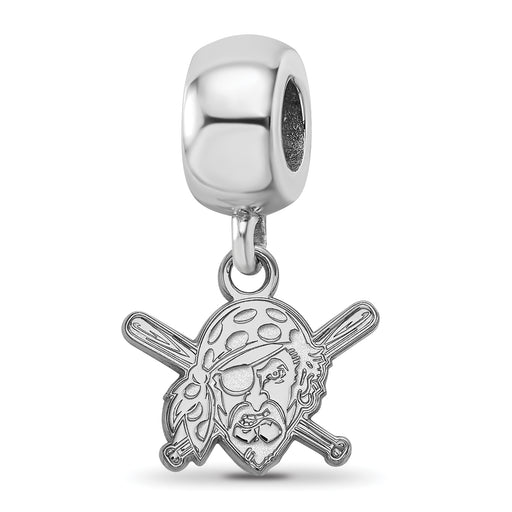 Sterling Silver Rhodium-plated MLB LogoArt Pittsburgh Pirates Buccaneer Extra Small Dangle Bead