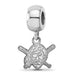 Sterling Silver Rhodium-plated MLB LogoArt Pittsburgh Pirates Buccaneer Extra Small Dangle Bead