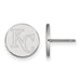 Sterling Silver Rhodium-plated MLB LogoArt Kansas City Royals Small Disc Post Earrings